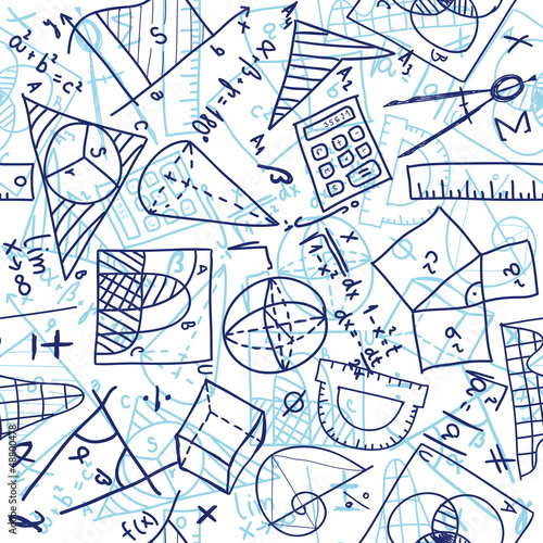Vászonkép Mathematics seamless pattern