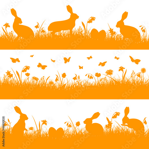 3 Orange Easter Header Meadow Bunny