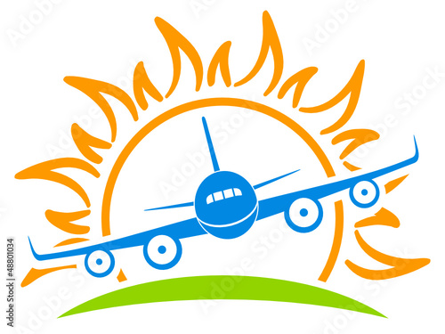 Flugzeug und Sonne - Firmenzeichen, Logo