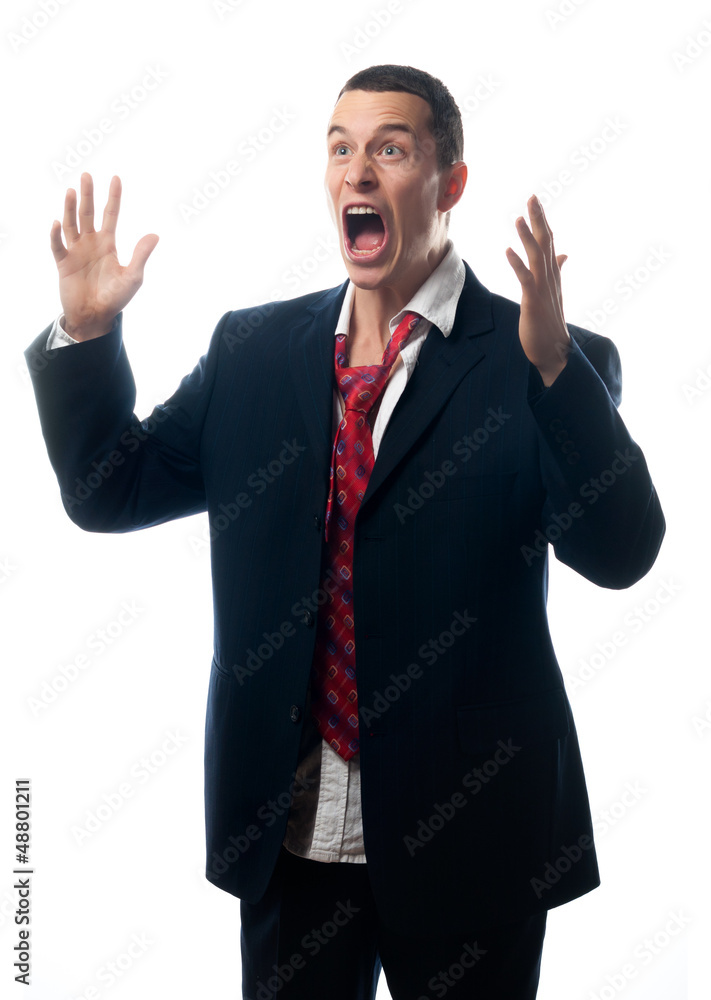 Stressed out businessman screaming Stressed out businessman screaming