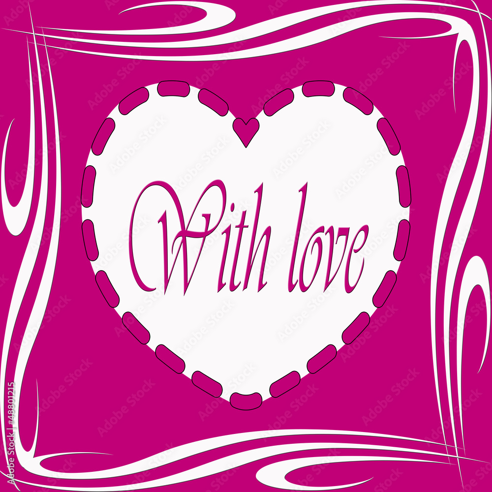 © anasztazia - With love illustration with heart shape © anasztazia - With love illustration with heart shape