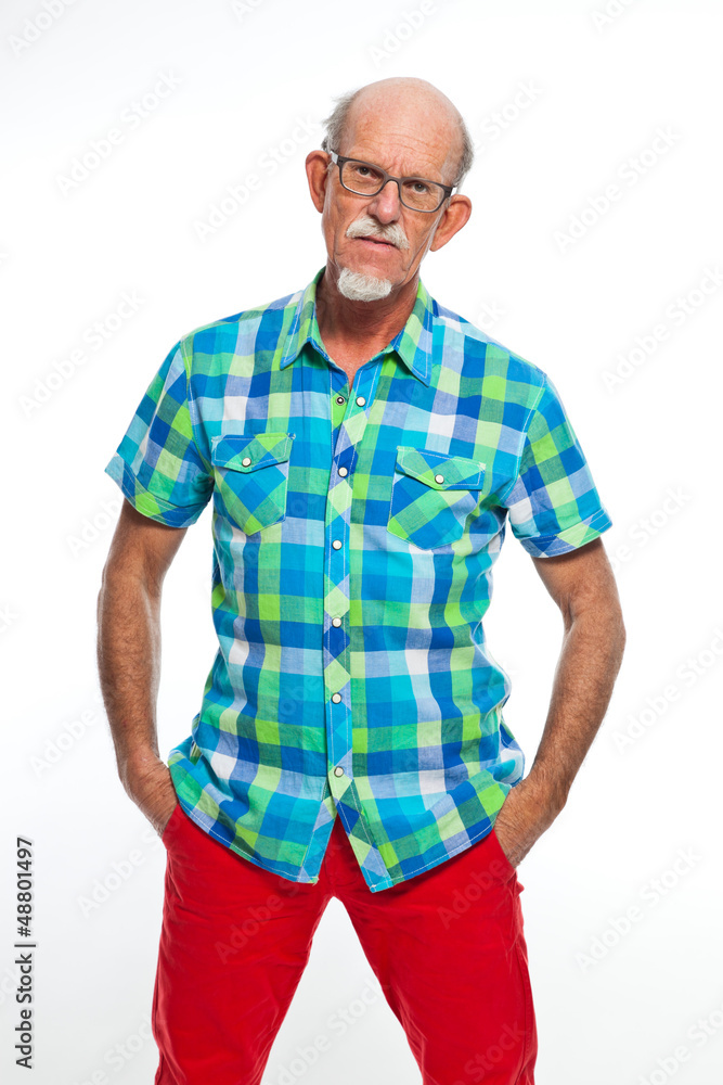 Serious well dressed senior man with glasses. Isolated. Serious well dressed senior man with glasses. Isolated.