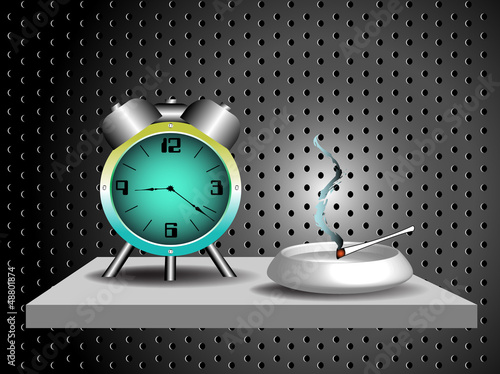 Alarm clock and ashtray