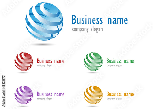 Business logo 3D glossy sphere