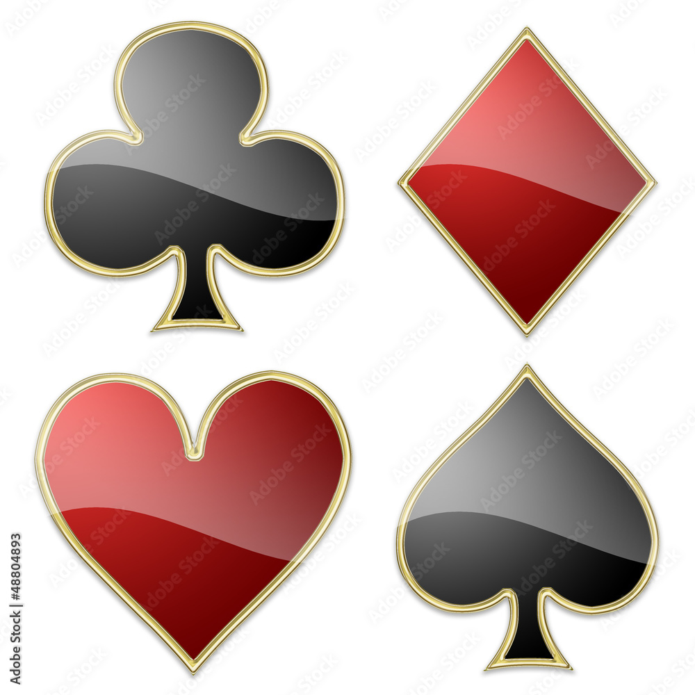 ilustração do símbolo do cartão na cor preta. paus, ouros, copas e