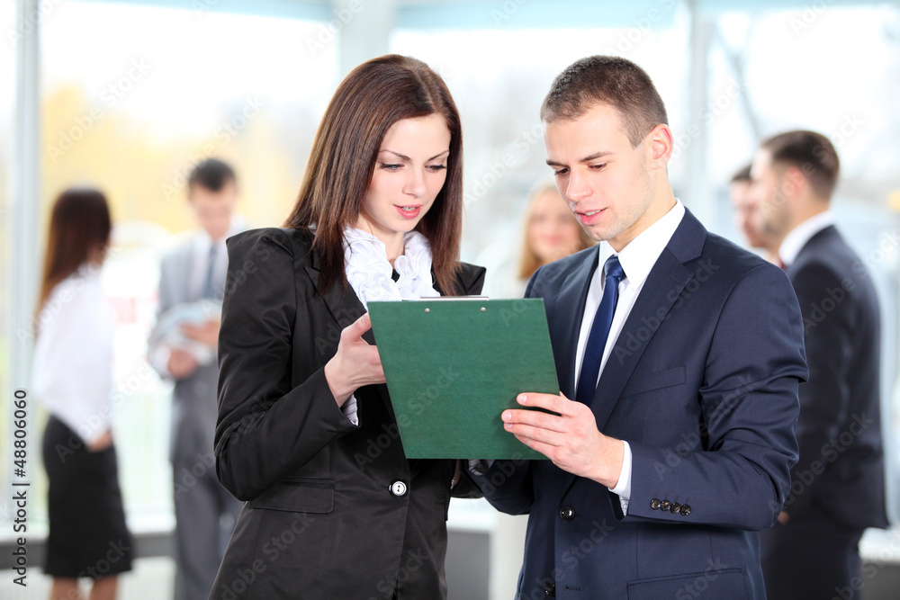 Image of two business partners planning work Image of two business partners planning work