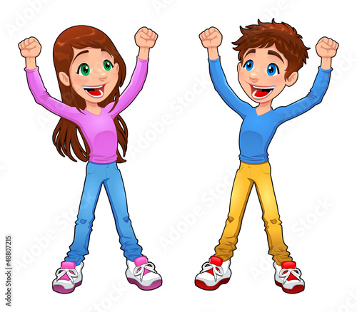 Enthusiast boy and girl.