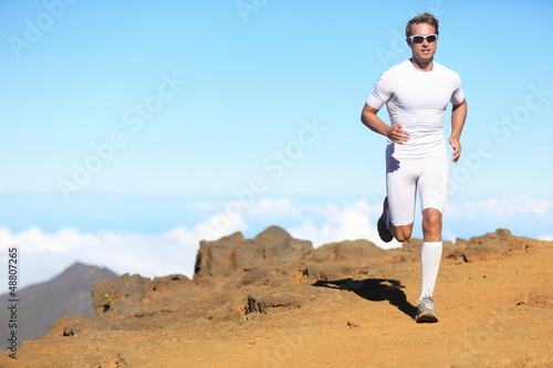 Runner man trail running