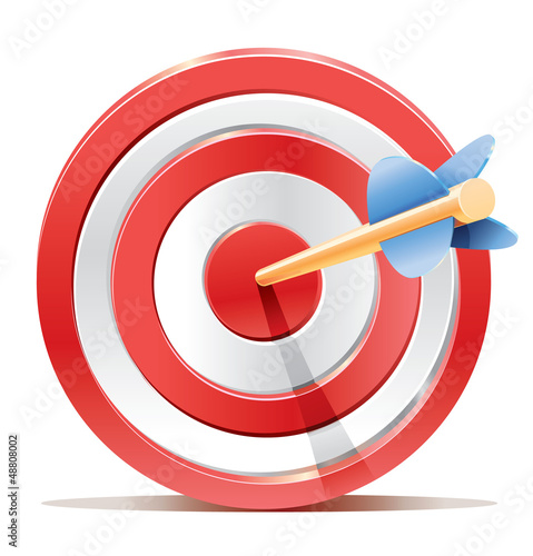 Red darts target aim and arrow.