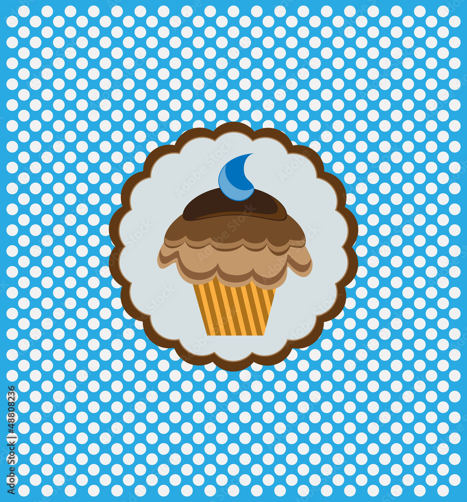 vector illustration of delicious cupcake