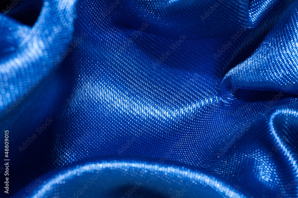 Fototapeta premium Blue satin textile background