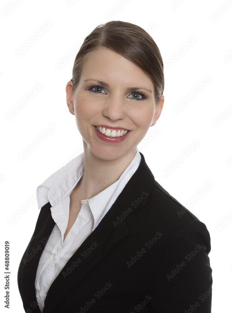 Portrait of a smiling young businesswoman on white background Portrait of a smiling young businesswoman on white background