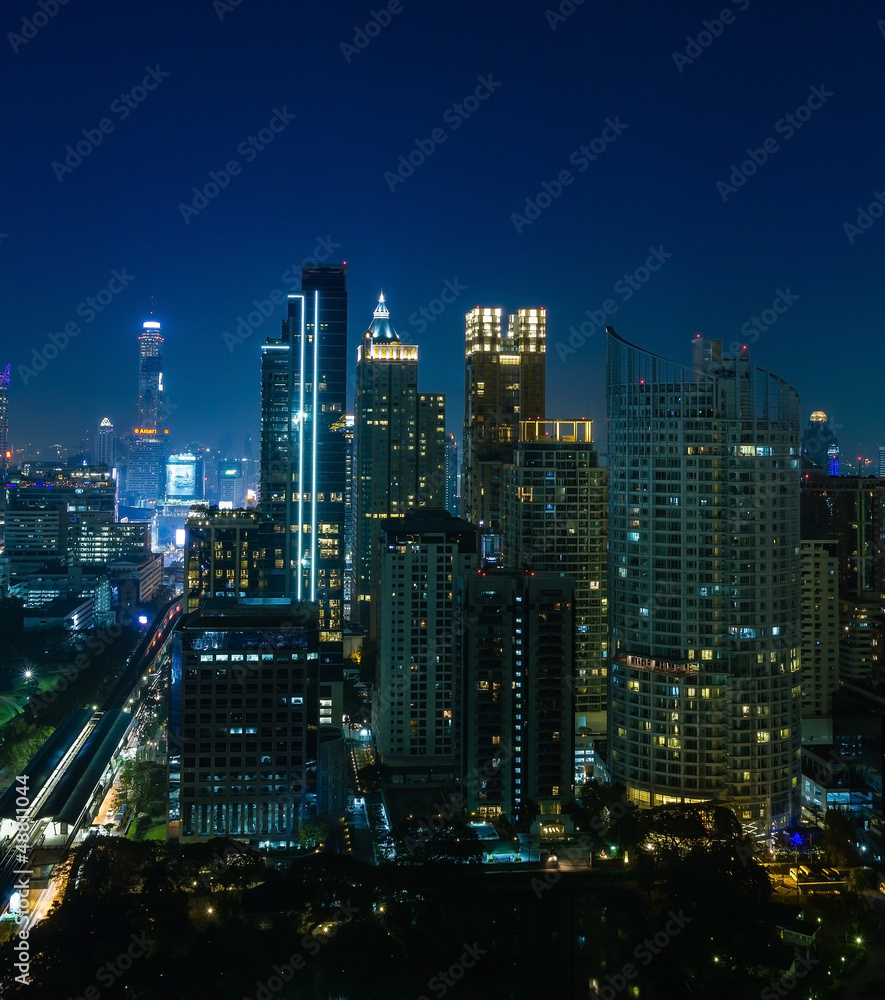 Naklejka premium Bangkok city night view, Thailand