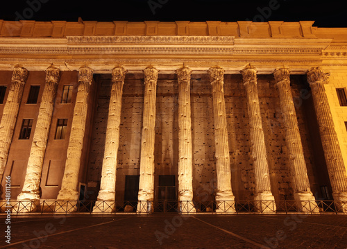 Stock Exchange building at night in Rome