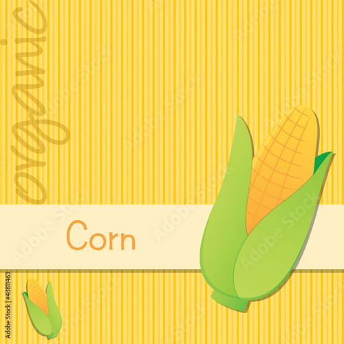 Green capsicum sticker card in vector format.