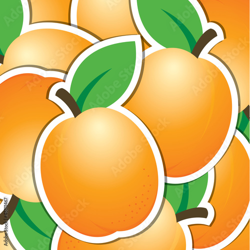 Apricot sticker background/card in vector format.