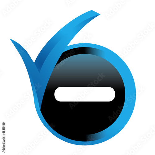 négatif sur bouton validé bleu