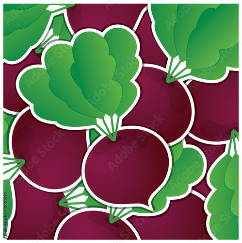 Beet sticker card in vector format.