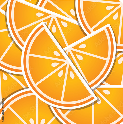 Orange wedge background/card in vector format.