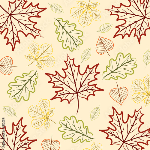 Hand drawn leaf Thanksgiving Autumn card in vector format.