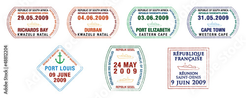 African and island passport stamps
