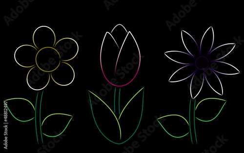 Hand drawn flowers in vector format.