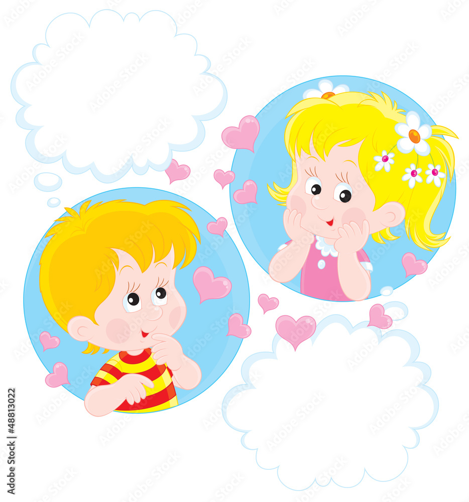 Girl and Boy dreaming Girl and Boy dreaming
