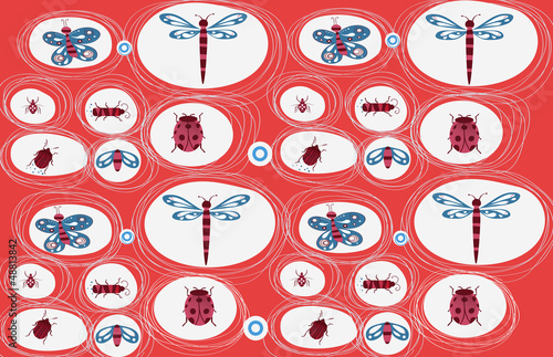 bugs red background