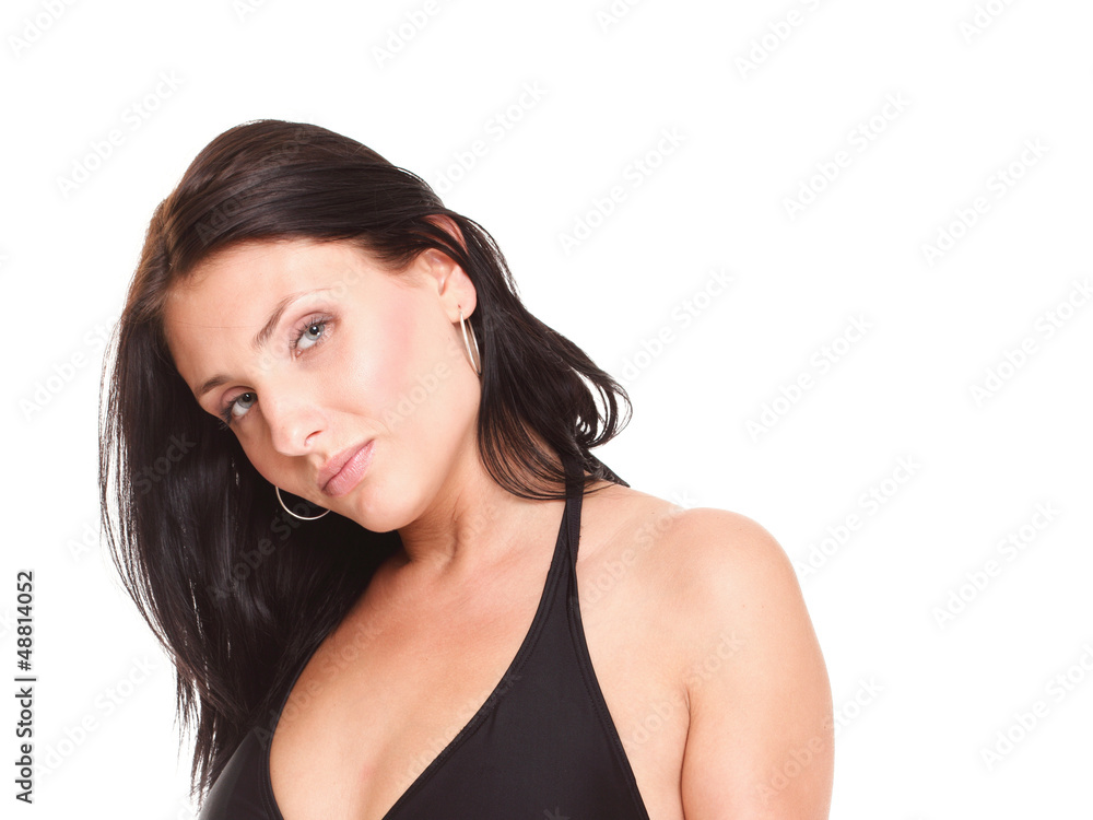 brunette girl bikini measuring waistline tape brunette girl bikini measuring waistline tape