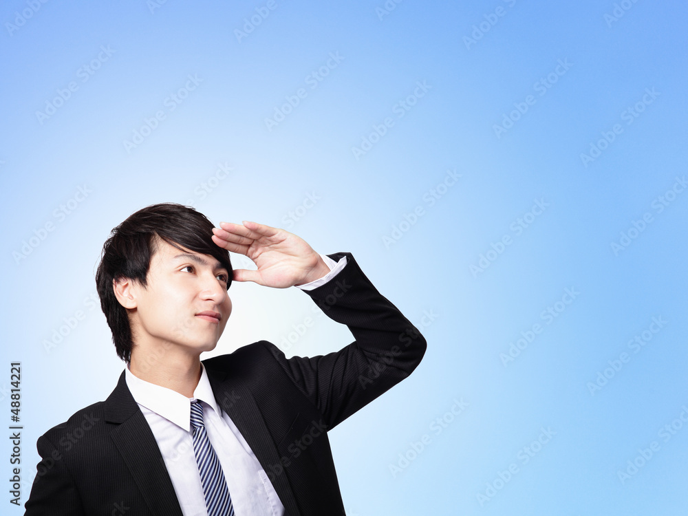 business man looking away to copy space business man looking away to copy space