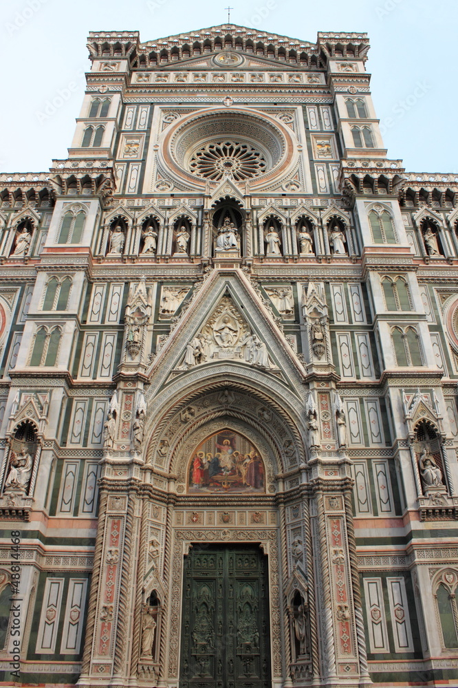 Facade of Santa Maria del Fiore cathedral in Florence, Italy