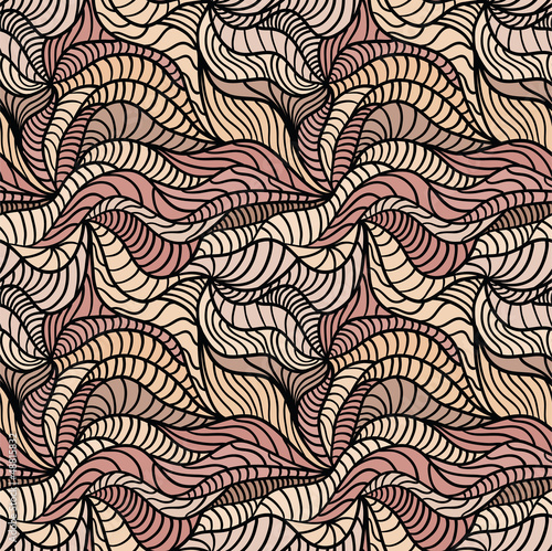 Seamless abstract hand-drawn vector pattern, hair background