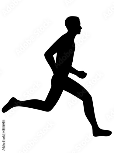 Icon eines Joggers – schwarz, freigestellt und Vektor