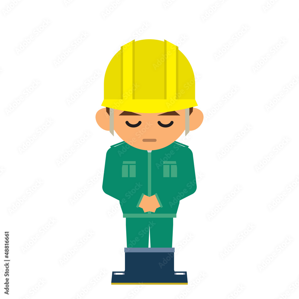 作業員 お辞儀 作業員 お辞儀