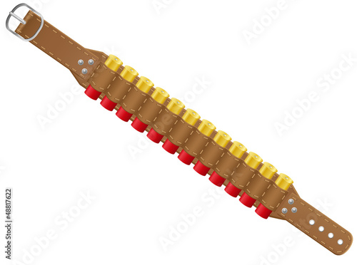 shotgun shells in bandoliers vector illustration