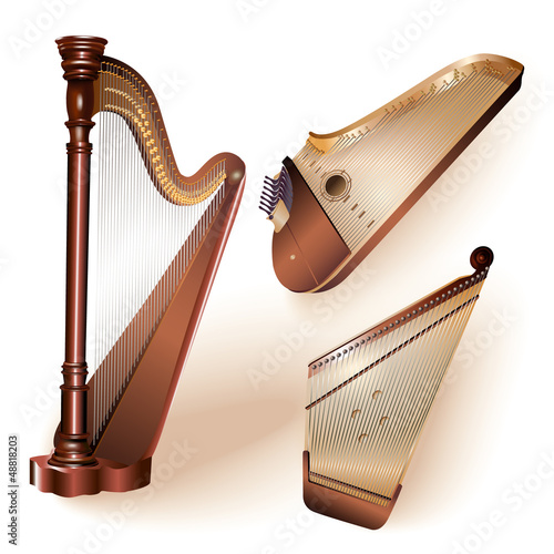 Collection of traditional string plucked instruments