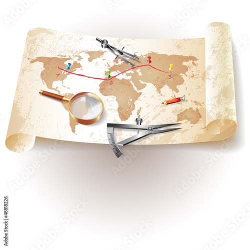 Grunge background with georaphical design elements