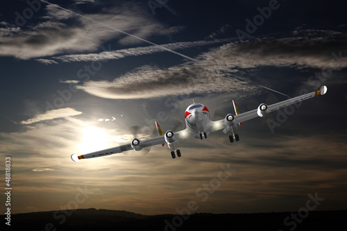 Fotografie Super Constellation im Landeanflug