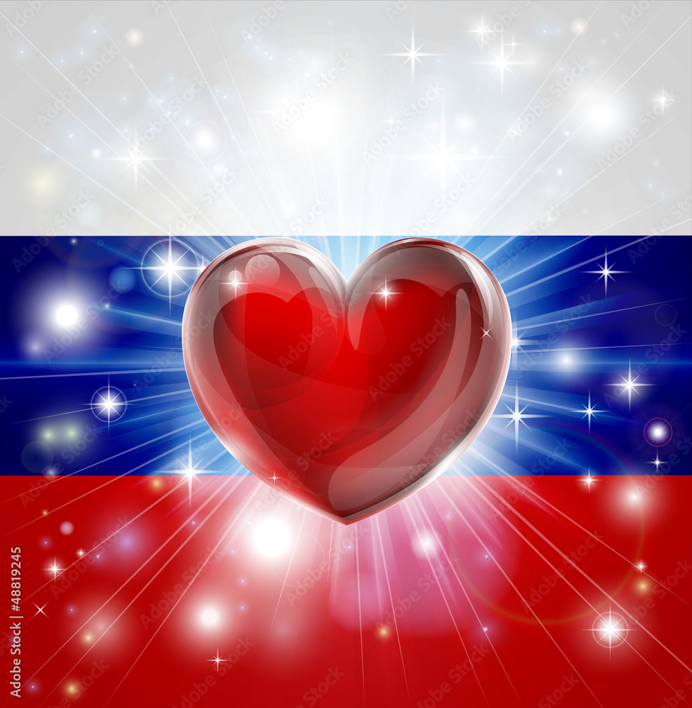 Love Russia flag heart background Love Russia flag heart background