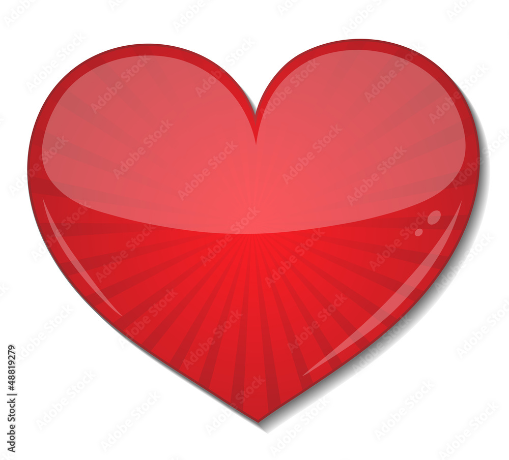 Red heart with shadow