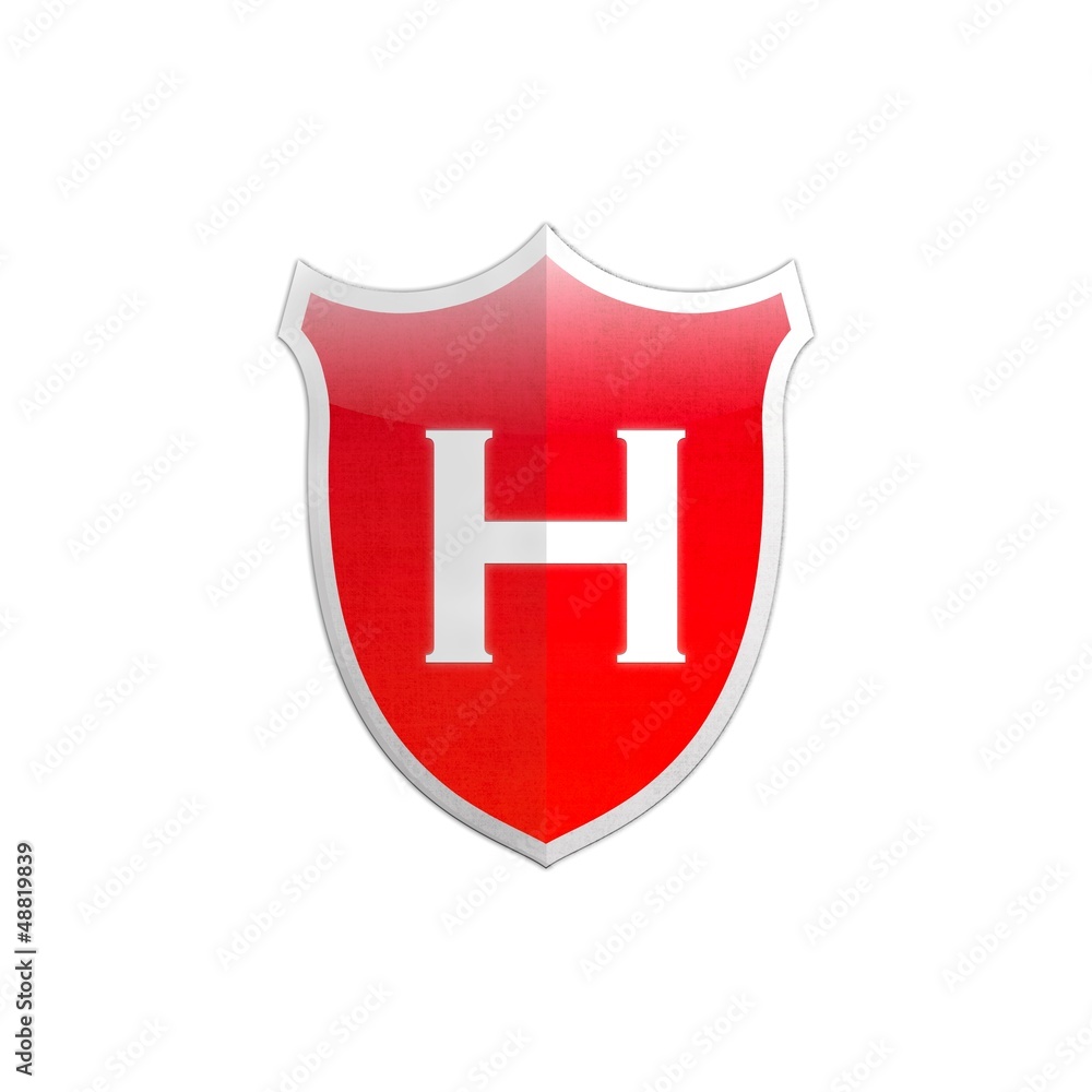 Secure shield letter H.