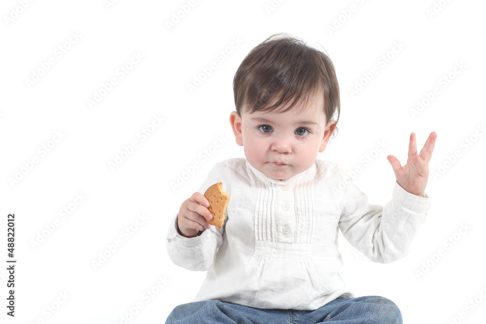 Baby eating a cookie Baby eating a cookie