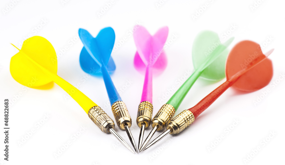 several plastic darts tipped metal several plastic darts tipped metal