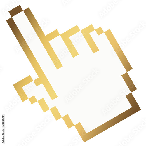 Pixelgrafik Hand - Zeigefinger Gold