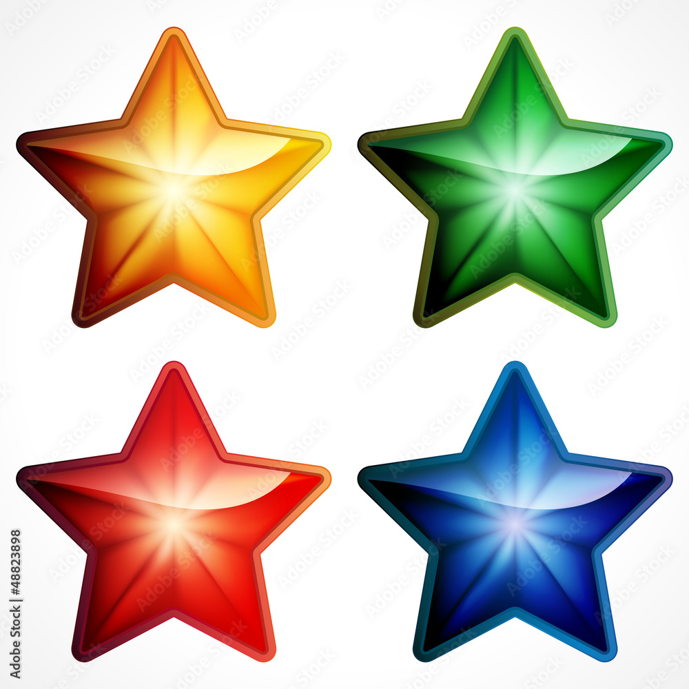 Obraz premium Color star icon on white background