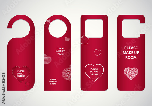 door tags with Valentine's day design