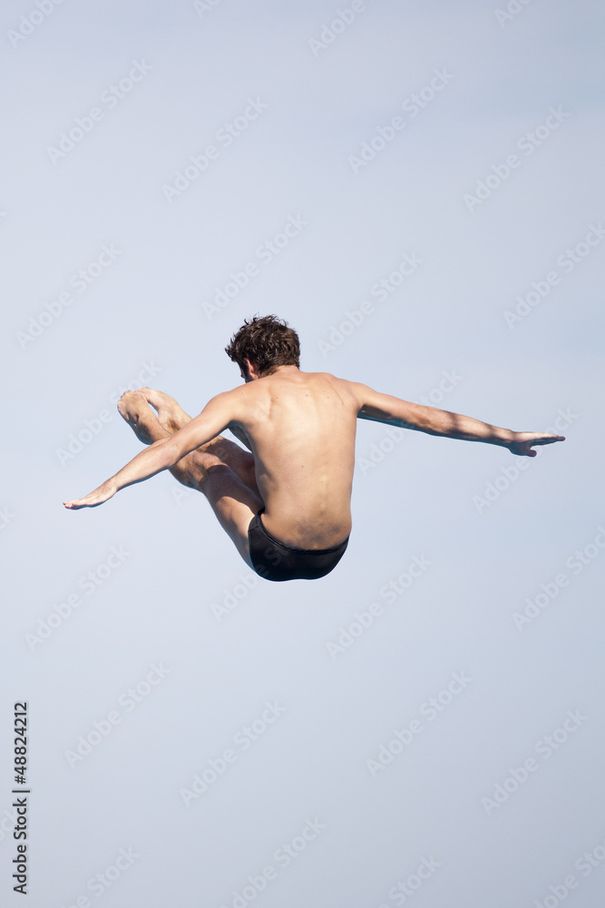 man athlete in the air