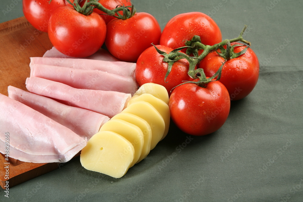Tomato, mozarella and ham Tomato, mozarella and ham
