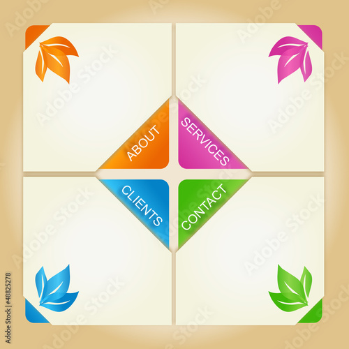Four colored squares
