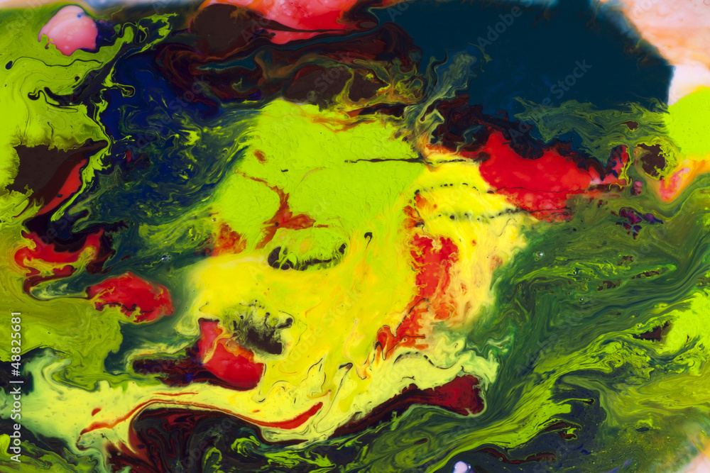 Abstract colorful watercolor in water background with blur